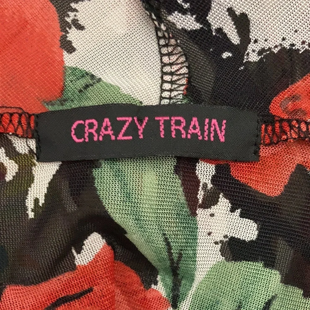 EUC Crazy Train Ruidosa Rose Red + White & Black Sleeveless Kimono Size XL - Picture 10 of 12